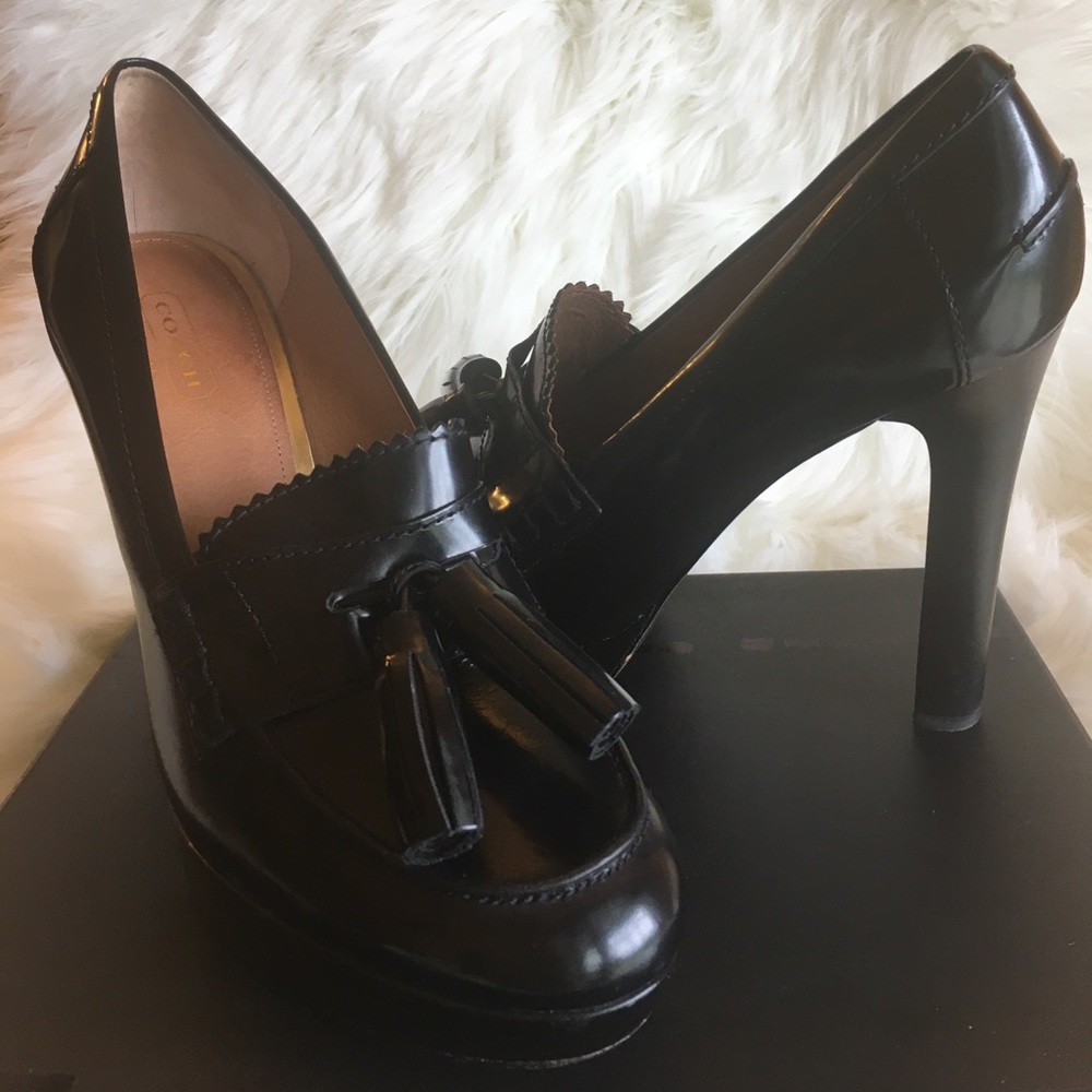 Coach Alisia Patent Black Patent Leather Loafer 8
